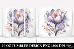 20 Oz Tumbler Sublimation | Abstract Wooden Crocus with Product Image 1