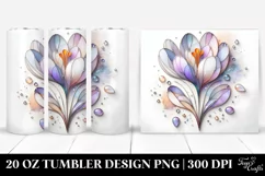 20 Oz Tumbler Sublimation | Abstract Wooden Crocus with Product Image 1