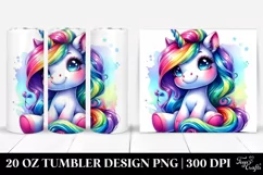 Cute Unicorn Sitting Funny | 20 Oz Tumbler Product Image 1