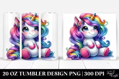 Cute Unicorn Sitting Funny | 20 Oz Tumbler Product Image 1