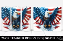 a Detailed Watercolor Patriotic Bald Eagle | 20 oz Tumbler Product Image 1