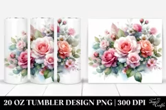 Washed Pink Roses Design | 20 oz Tumbler Product Image 1