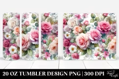 Washed Pink Roses Design | 20 oz Tumbler Product Image 1