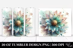 Abstract Shiny Sunflower. 20 oz Tumbler Design Product Image 1