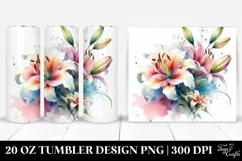 Vibrant Abstract Lily Design | 20 oz Tumbler Product Image 1