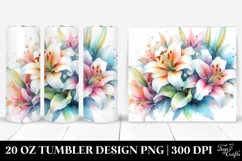 Vibrant Abstract Lily Design | 20 oz Tumbler Product Image 1