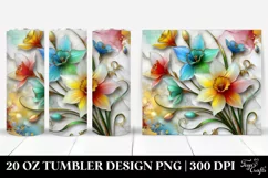 Colorful Narcissus Marble Tumbler Product Image 1