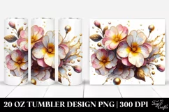 Watercolor Stained Primrose | 20 oz Tumbler Product Image 1