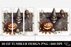 Watercolor Retro Halloween Spiderweb | 20 oz Tumbler Product Image 1