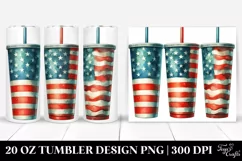 a Vintage Plastic Cup USA Flag | 20 oz Tumbler Product Image 1