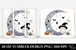 Watercolor Retro Halloween Moon | 20 oz Tumbler Product Image 1