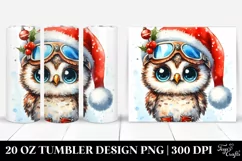 Baby Owl with Santa Hat PNG Product Image 1