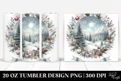 Pastel Christmas Winter Scene 20 Oz Tumbler Product Image 1