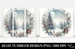 Pastel Christmas Winter Scene 20 Oz Tumbler Product Image 1