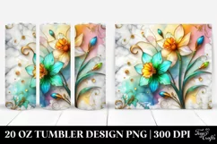 20 Oz Tumbler Sublimation | Colorful Narcissus with Floral Product Image 1