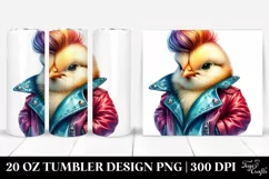 Cute Baby Chicken Posing with Cool Haircut | 20 oz Tumbler Product Image 1