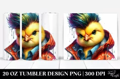Cute Baby Chicken Posing with Cool Haircut | 20 oz Tumbler Product Image 1
