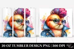 Cute Baby Chicken Posing with Cool Haircut | 20 oz Tumbler Product Image 1