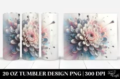 Abstract Pastel Chrysanthemum 20 Oz Tumbler Product Image 1