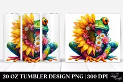 Abstract Vibrant Frog with Sunflower | 20 oz Tumbler Product Image 1