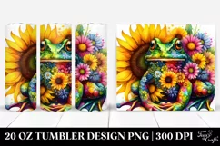 Abstract Vibrant Frog with Sunflower | 20 oz Tumbler Product Image 1
