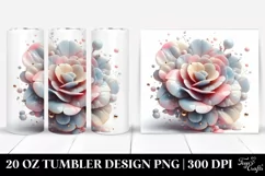Glossy Begonia Watercolor | 20 oz Tumbler Product Image 1