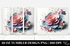 Glossy Begonia Watercolor | 20 oz Tumbler Product Image 1