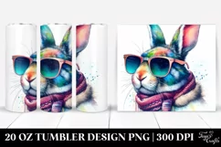 Quirky Rabbit Portrait with Sunglasses | 20 oz Tumbler Product Image 1
