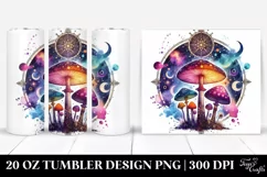 Magical Celestial Mushroom Clipart, High-Res 20 Oz Tumbler Product Image 1
