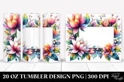 20 Oz Tumbler Sublimation | Colorful Watercolor Frame with Product Image 1