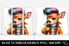 Watercolor Baby Deer Posing 20 Oz Tumbler Product Image 1