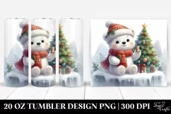 Cute Baby Polar Bear with Christmas Tree 20 Oz Tumbler Product Image 1