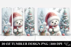 Cute Baby Polar Bear with Christmas Tree 20 Oz Tumbler Product Image 1