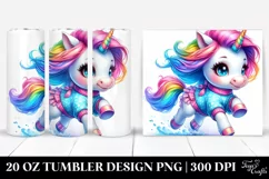 dressed | Cute Baby Unicorn Running | 20 Oz Tumbler Product Image 1