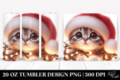 Cute Kitten Entangled in Christmas Lights 20 Oz Tumbler Product Image 1