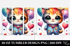 Happy Baby Cat Watercolor PNG Product Image 1