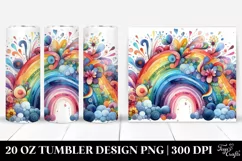 Vibrant Watercolor Rainbow Tumbler Product Image 1