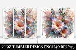 Abstract Pastel Shiny Gladiolus | 20 oz Tumbler Product Image 1