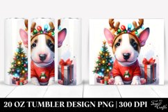 Baby Bull Terrier in Reindeer Horns, Sublimation Clipart Product Image 1
