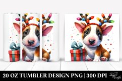 Baby Bull Terrier in Reindeer Horns, High-Res PNG Product Image 1