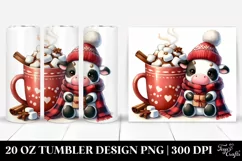 Cute Cow with Hot Cocoa, Sublimation Clipart Product Image 1