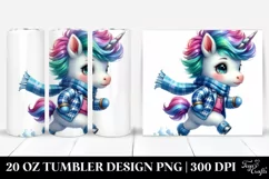 Cute Baby Unicorn Running, Transparent 20 Oz Tumbler Product Image 1