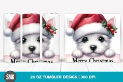 Watercolor Baby West Highland White Terrier, Santa Hat | 20 Product Image 1