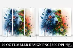 Vibrant Bear Plant Leaves. 20 oz Tumbler Design Product Image 1