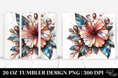 Wooden Stained Hibiscus | 20 oz Tumbler Product Image 1