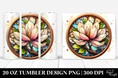 Detailed Magnolia Stained Tumbler | 20 Oz Product Image 1