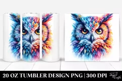 Abstract Vibrant Owl with Ice Body | 20 oz Tumbler Product Image 1