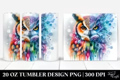 Abstract Vibrant Owl with Ice Body | 20 oz Tumbler Product Image 1
