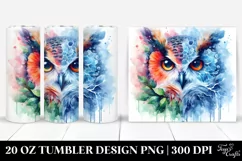 Abstract Vibrant Owl with Ice Body | 20 oz Tumbler Product Image 1