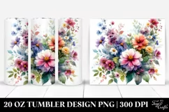 Vibrant Whimsical Flowers | 20 oz Tumbler Product Image 1